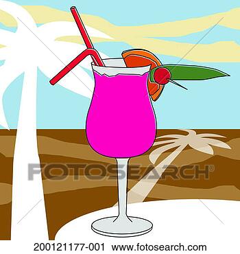 Clipart - exotique, boisson, gros plan. fotosearch - recherchez des cliparts, des illustrations, des dessins et des images vectorisées au format eps
