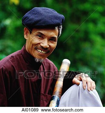 Stock Photograph - vietnam,  perfume 
pagoda,  near 
hanoi,  old vietnamese 
man in. fotosearch 
- search stock 
photos, pictures, 
images, and photo 
clipart