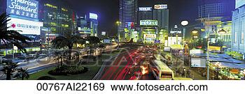 Stock Photograph - busy xujiahui 
at night, shanghai, 
china. fotosearch 
- search stock 
photos, pictures, 
images, and photo 
clipart