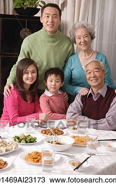 Stock Photo - family at dinner 
table with traditional 
food. fotosearch 
- search stock 
photos, pictures, 
images, and photo 
clipart