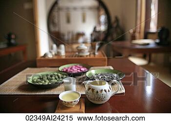 Stock Image - tea set display, 
shanghai, china. 
fotosearch - search 
stock photos, 
pictures, images, 
and photo clipart