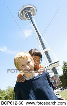Stock Photography - boy and girl with 
space needle. 
fotosearch - search 
stock photos, 
pictures, images, 
and photo clipart