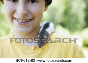 Stock Photo - portrait of boy 
with pet rat. 
fotosearch - search 
stock photos, 
pictures, images, 
and photo clipart