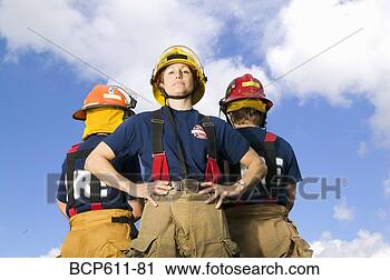 Stock Photography - portrait of female 
firefighters outside. 
fotosearch - search 
stock photos, 
pictures, images, 
and photo clipart