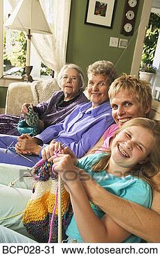 Stock Photography - four generations 
of females knitting. 
fotosearch - search 
stock photos, 
pictures, images, 
and photo clipart