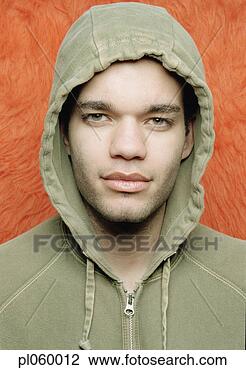 Stock Photo - young hooded man 
smiling for the 
camera. fotosearch 
- search stock 
photos, pictures, 
images, and photo 
clipart