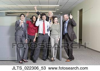 Stock Photo - group of coworkers 
making the number 
one hand sign 
and smiling. fotosearch 
- search stock 
photos, pictures, 
images, and photo 
clipart