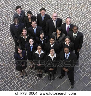 Stock Photo - high angle view 
of large group 
of businesspeople. 
fotosearch - search 
stock photos, 
pictures, images, 
and photo clipart