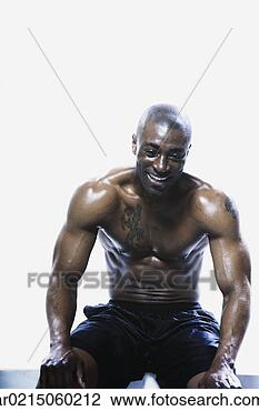 Stock Photo - sweaty african 
man smiling, edmonds, 
washington, united 
states. fotosearch 
- search stock 
photos, pictures, 
images, and photo 
clipart