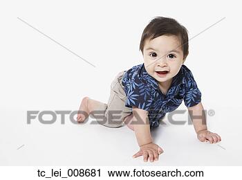 Stock Photography - studio shot of 
toddler boy crawling. 
fotosearch - search 
stock photos, 
pictures, images, 
and photo clipart