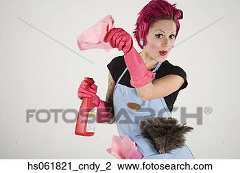 Stock Photo - studio shot of 
woman with cleaning 
supplies and rubber 
gloves. fotosearch 
- search stock 
photos, pictures, 
images, and photo 
clipart