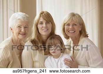 Stock Photography - four generations 
of female family 
members smiling. 
fotosearch - search 
stock photos, 
pictures, images, 
and photo clipart