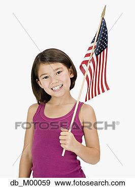Stock Photograph - studio shot of 
asian girl holding 
american flag. 
fotosearch - search 
stock photos, 
pictures, images, 
and photo clipart