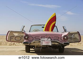 Stock Photo - convertible car 
with just married 
sign and surfboard. 
fotosearch - search 
stock photos, 
pictures, images, 
and photo clipart