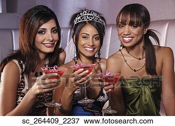 Picture - multi-ethnic women 
drinking at bachelorette 
party. fotosearch 
- search stock 
photos, pictures, 
images, and photo 
clipart