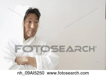 Stock Photography - asian man wearing 
bathrobe. fotosearch 
- search stock 
photos, pictures, 
images, and photo 
clipart