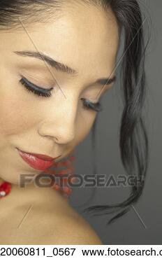 Picture - hispanic woman 
with eyes closed. 
fotosearch - search 
stock photos, 
pictures, images, 
and photo clipart