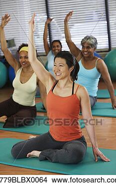 Stock Photo - multi-ethnic women 
in yoga class. 
fotosearch - search 
stock photos, 
pictures, images, 
and photo clipart