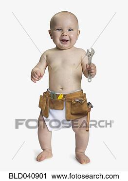 Stock Photography - baby wearing tool 
belt. fotosearch 
- search stock 
photos, pictures, 
images, and photo 
clipart