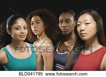 Stock Image - group of multi-ethnic 
female athletes. 
fotosearch - search 
stock photos, 
pictures, images, 
and photo clipart