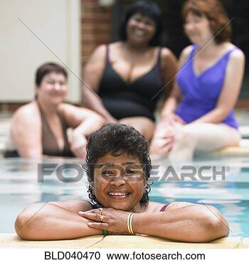 Stock Photography - multi-ethnic senior 
women in swimming 
pool. fotosearch 
- search stock 
photos, pictures, 
images, and photo 
clipart