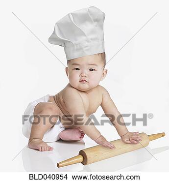 Stock Photo - studio shot of 
asian baby wearing 
chef’s hat. fotosearch 
- search stock 
photos, pictures, 
images, and photo 
clipart