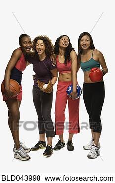 Stock Photo - multi-ethnic women 
in athletic gear. 
fotosearch - search 
stock photos, 
pictures, images, 
and photo clipart