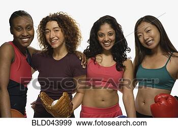 Stock Photograph - multi-ethnic women 
in athletic gear. 
fotosearch - search 
stock photos, 
pictures, images, 
and photo clipart