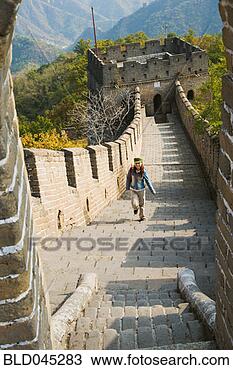 Stock Photo - asian woman on 
great wall of 
china. fotosearch 
- search stock 
photos, pictures, 
images, and photo 
clipart