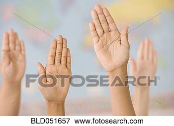 Picture - ethnic-ethnic 
children raising 
hands in class. 
fotosearch - search 
stock photos, 
pictures, images, 
and photo clipart