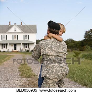 Stock Image - military father 
hugging son. fotosearch 
- search stock 
photos, pictures, 
images, and photo 
clipart