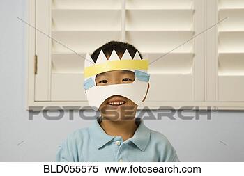 Stock Image - asian boy wearing 
homemade mask. 
fotosearch - search 
stock photos, 
pictures, images, 
and photo clipart