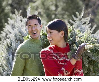 Stock Photo - asian couple carrying 
christmas tree. 
fotosearch - search 
stock photos, 
pictures, images, 
and photo clipart