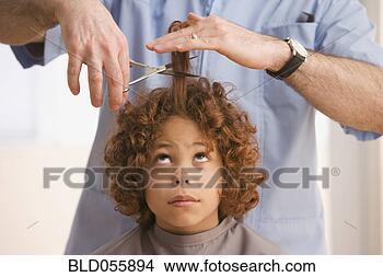 Stock Photo - mixed race boy 
getting haircut. 
fotosearch - search 
stock photos, 
pictures, images, 
and photo clipart