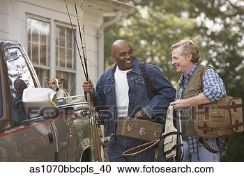 Stock Photography - two middle-aged 
men carrying fishing 
equipment. fotosearch 
- search stock 
photos, pictures, 
images, and photo 
clipart