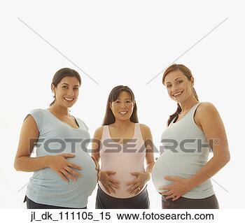 Banco de Imagem - mulheres,  segurando, 
 seu,  barrigas. 
fotosearch - busca 
de fotos, imagens 
e clipart