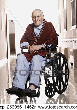 Stock Image - elderly man smiling 
for the camera 
in a wheelchair. 
fotosearch - search 
stock photos, 
pictures, images, 
and photo clipart