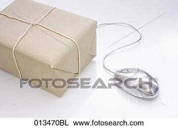 Stock Photo - still life of 
parcel and computer 
mouse. fotosearch 
- search stock 
photos, pictures, 
images, and photo 
clipart