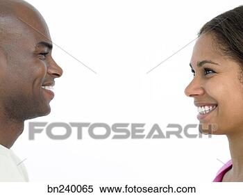 Stock Image - man and woman 
face to face. 
fotosearch - search 
stock photos, 
pictures, images, 
and photo clipart