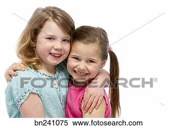 Stock Image - girls hugging. 
fotosearch - search 
stock photos, 
pictures, images, 
and photo clipart
