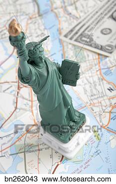 Stock Photo - statue of liberty 
figurine on map. 
fotosearch - search 
stock photos, 
pictures, images, 
and photo clipart