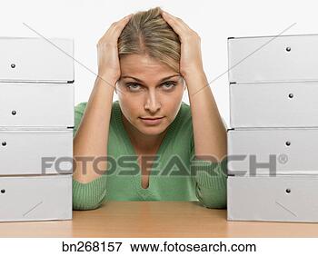 Picture - stressed businesswoman. 
fotosearch - search 
stock photos, 
pictures, images, 
and photo clipart
