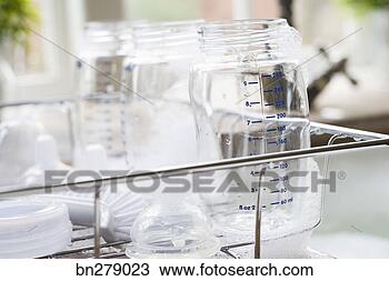 Stock Photo - washed baby bottles. 
fotosearch - search 
stock photos, 
pictures, images, 
and photo clipart