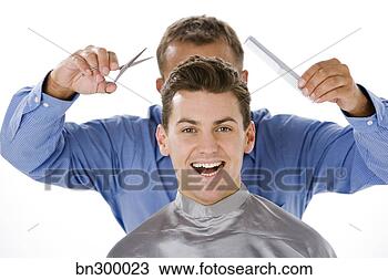 Banco de Imagem - barbeiro,  corte, 
 cabelo. fotosearch 
- busca de fotos, 
imagens e clipart