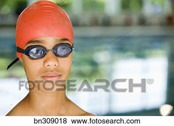 Banco de Imagem - menino,  nadador, 
 óculos proteção. 
fotosearch - busca 
de fotos, imagens 
e clipart
