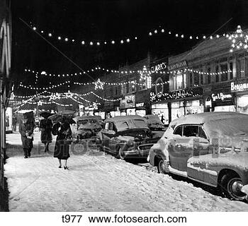 Picture - 1940s 1950s winter 
city street scene 
with pedestrians 
in snow. fotosearch 
- search stock 
photos, pictures, 
images, and photo 
clipart