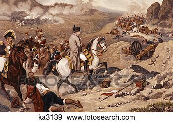 Stock Photograph - napoleon at somo 
sierra by bellange 
riding horse on 
battlefield. fotosearch 
- search stock 
photos, pictures, 
images, and photo 
clipart