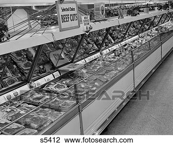 Banco de Imagem - mercearia,  loja, 
 carne,  seção. 
fotosearch - busca 
de fotos, imagens 
e clipart