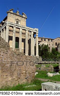 Picture - temple of antonius 
and faustina, 
roman forum, rome, 
italy. fotosearch 
- search stock 
photos, pictures, 
images, and photo 
clipart