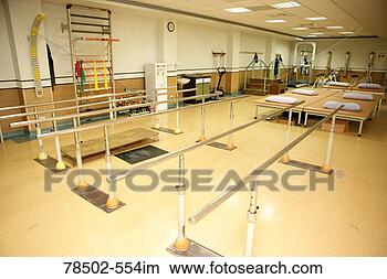 Stock Photo - parallel bars 
in physiotherapy 
room. fotosearch 
- search stock 
photos, pictures, 
images, and photo 
clipart